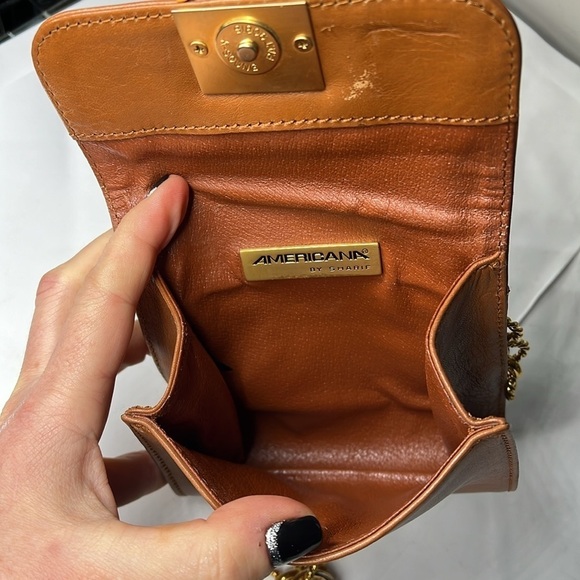 Americana by Sharif Leather Large Link Chain Belt Crossbody Bag - Picture 15 of 15